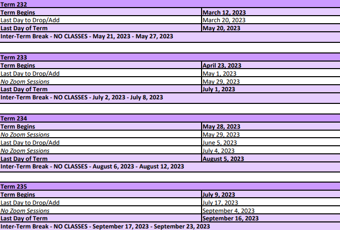 Academic Calendar | American National University